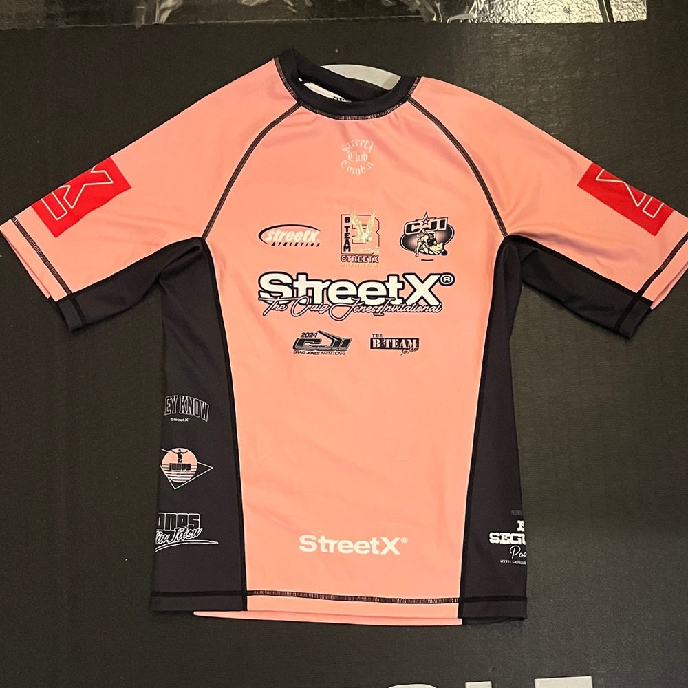 Men's Pink and Black CJI rash guard